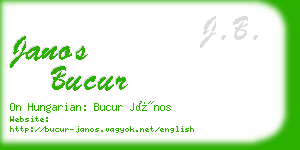 janos bucur business card